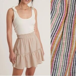 NWT Marine Layer Smocked Mini Skirt Multi Stripe